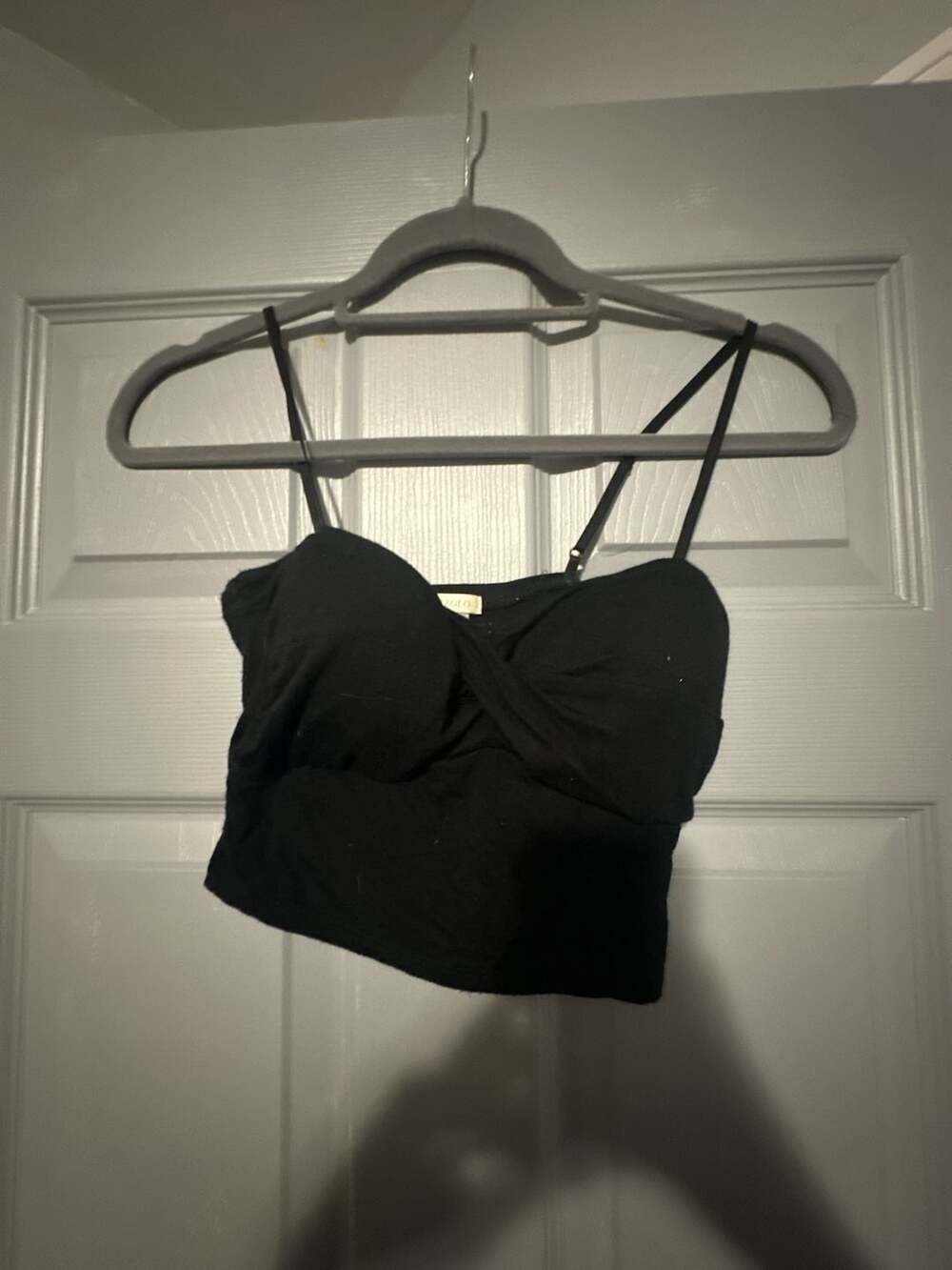 Bozzolo Women's Black Twist Front Crop Cami Top
